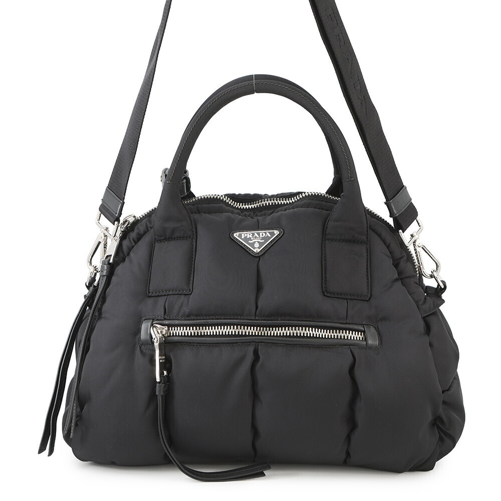 Prada Tessuto Bomber Handbag Black Bag